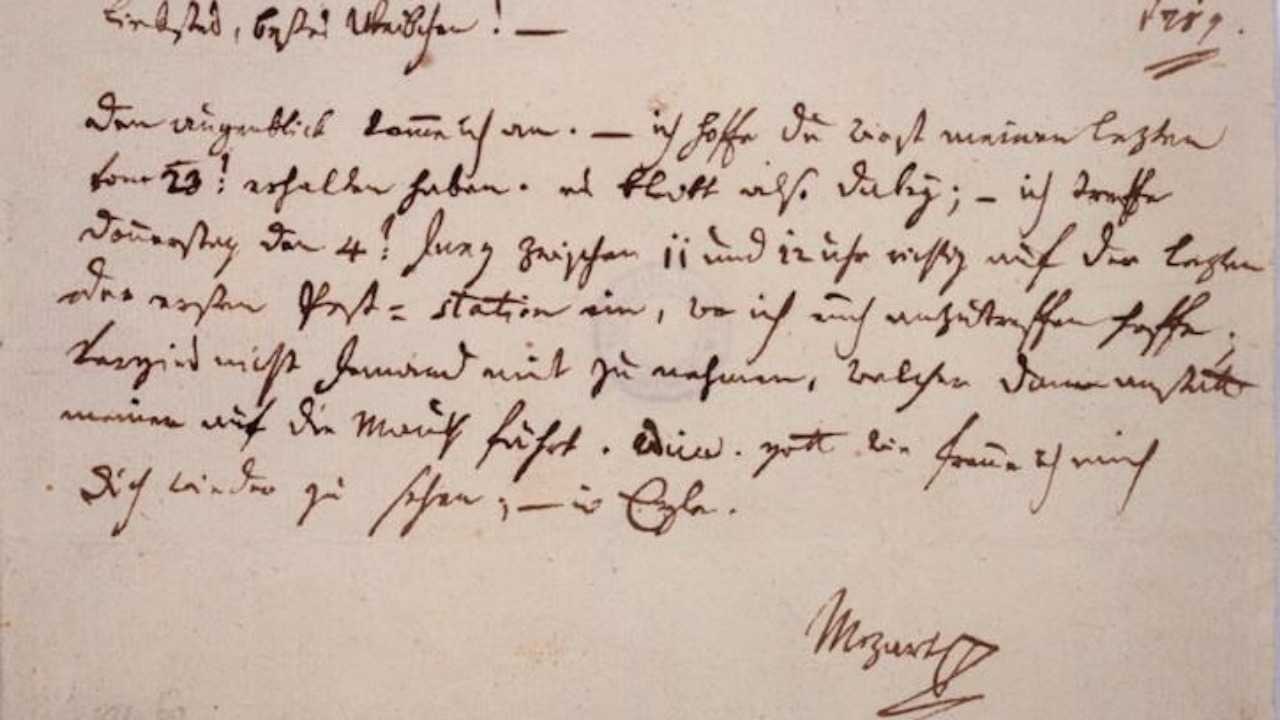 خطاب يكشف جانبًا من حياة موزارت العاطفية يطرح في مزاد