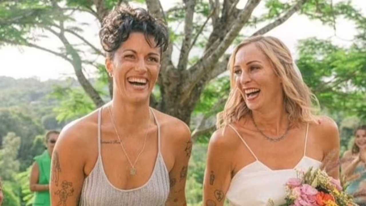 The great-great-granddaughter of King George V ties the knot with her Australian girlfriend in the Royal family's inaugural lesbian wedding, celebrated with joy in a lively outdoor ceremony
