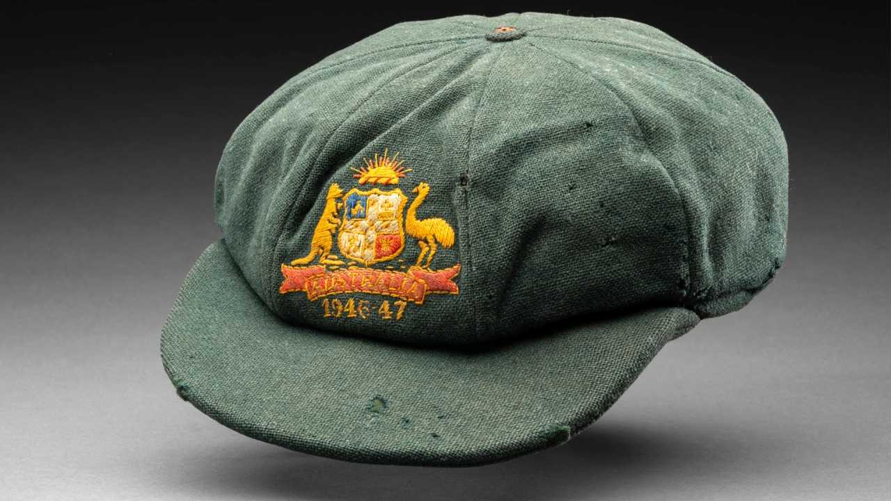 Bradman 'baggy green' cap won during 1946-47 Ashes sells for $287,000