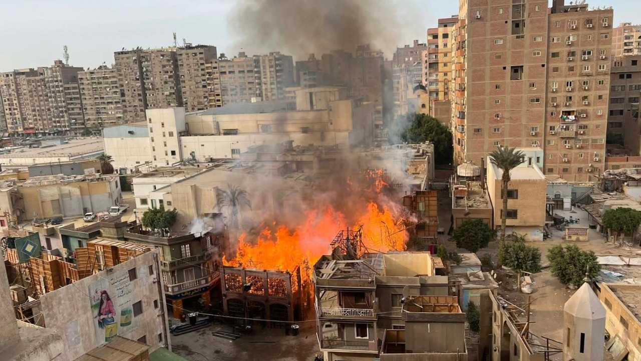 اندلاع حريق كبير في ستوديو مصر في المريوطية